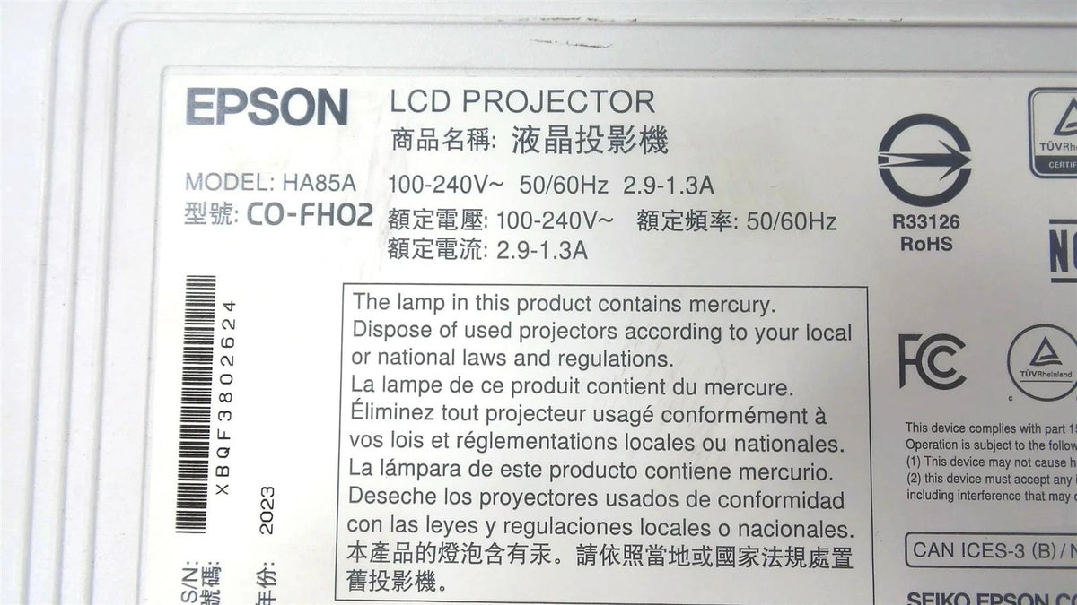 Epson EpiqVision Flex CO-FH02 Full HD LCD Projector - Lamp Timer : 800 Hours