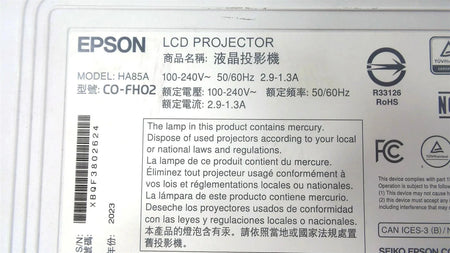 Epson EpiqVision Flex CO-FH02 Full HD LCD Projector - Lamp Timer : 800 Hours