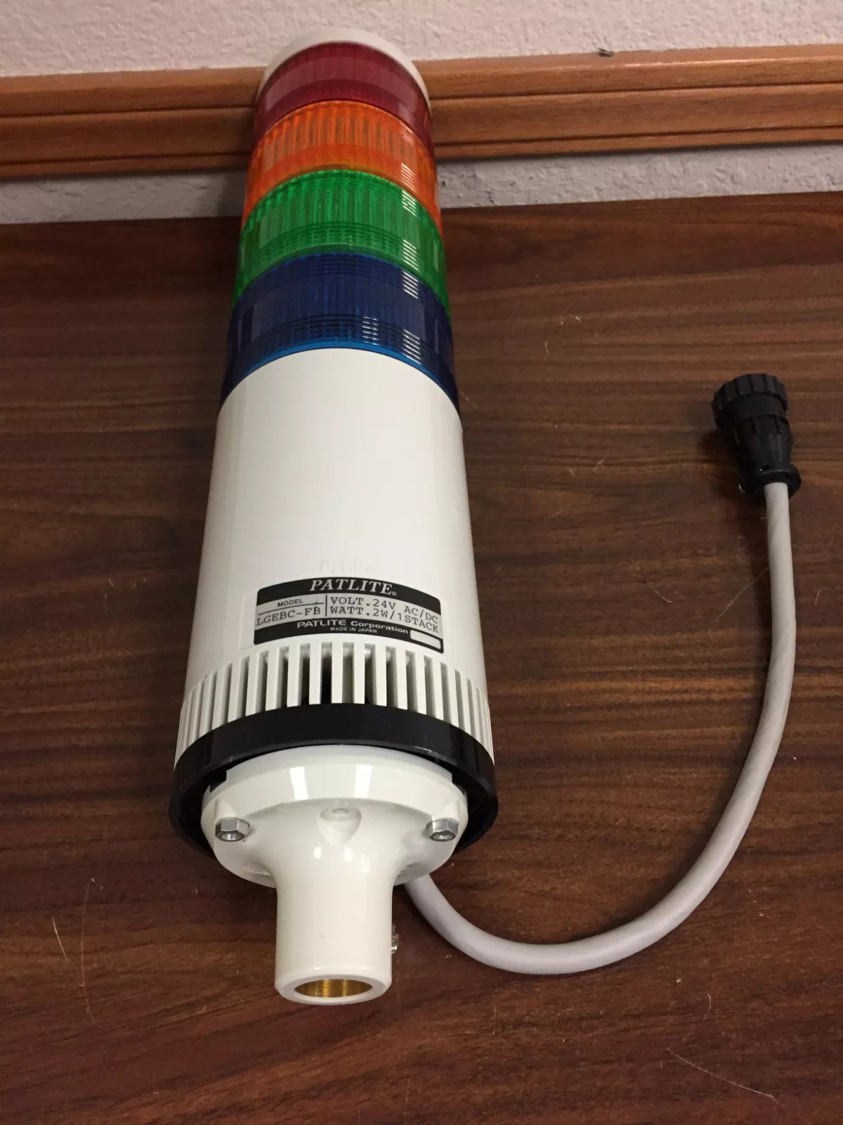 Patlite LGEBC-FB Flashing Light with Audible Alarm Signal Tower and 1m Pole, 24V 2W