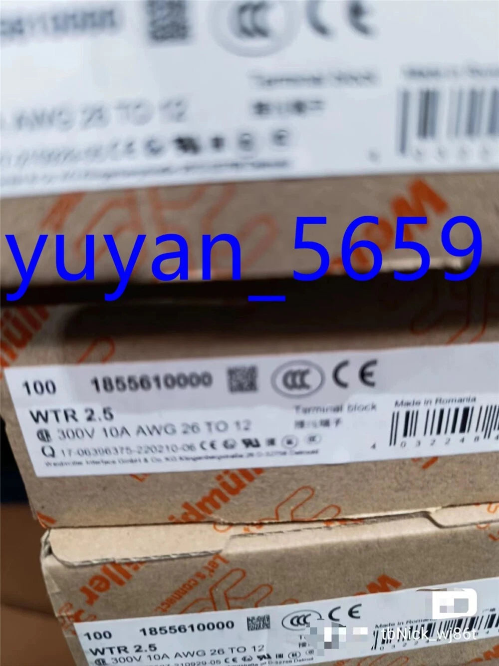 100PCS NEW IN BOX Weidmuller WTR 2.5 Terminal 1855610000 300V 10A #1156 LY