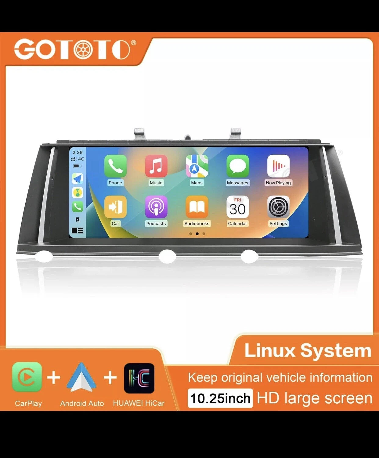 10.25' CarPlay Touchscreen Multimedia For BMW 7 Series F01 F02 F03 F04 2009-2012