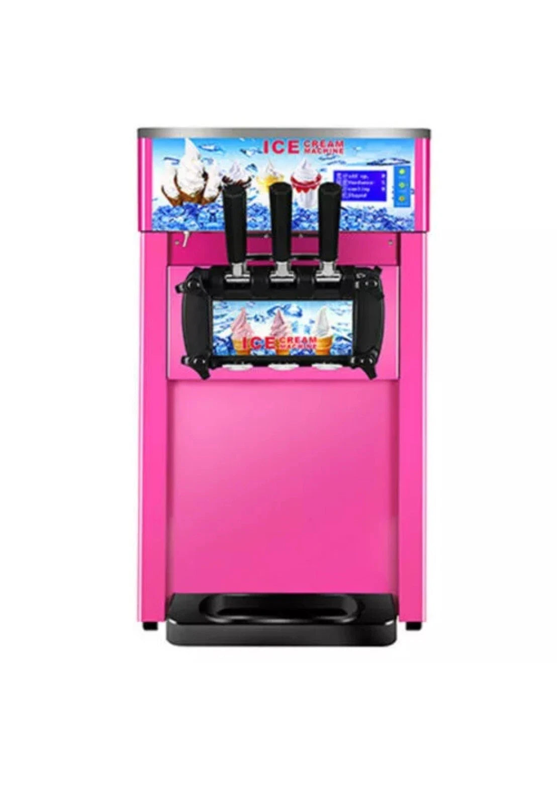Commercial Soft Ice Cream 3 Flavor Steel Frozen Yogurt Cone Maker Machine