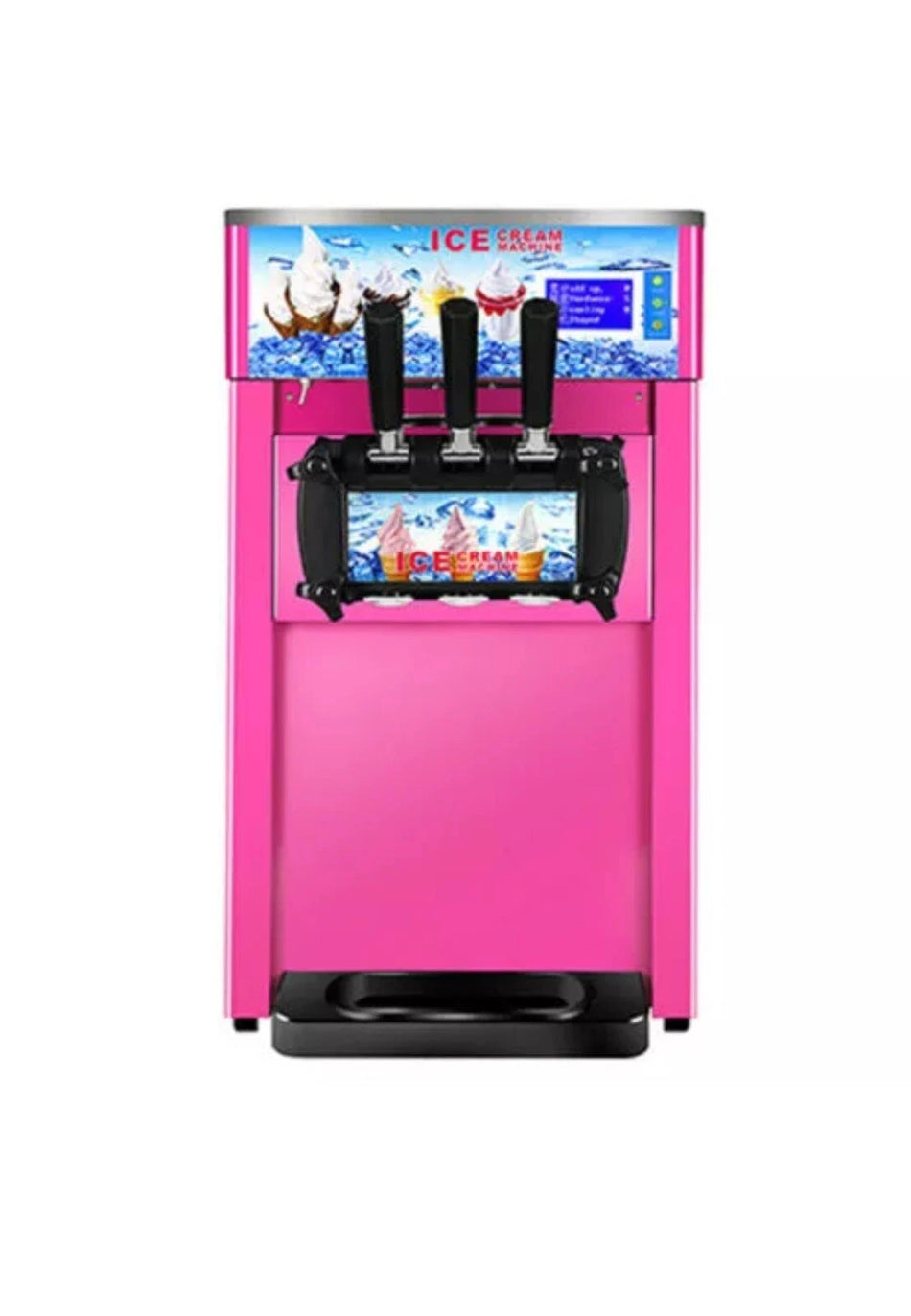 Commercial Soft Ice Cream 3 Flavor Steel Frozen Yogurt Cone Maker Machine