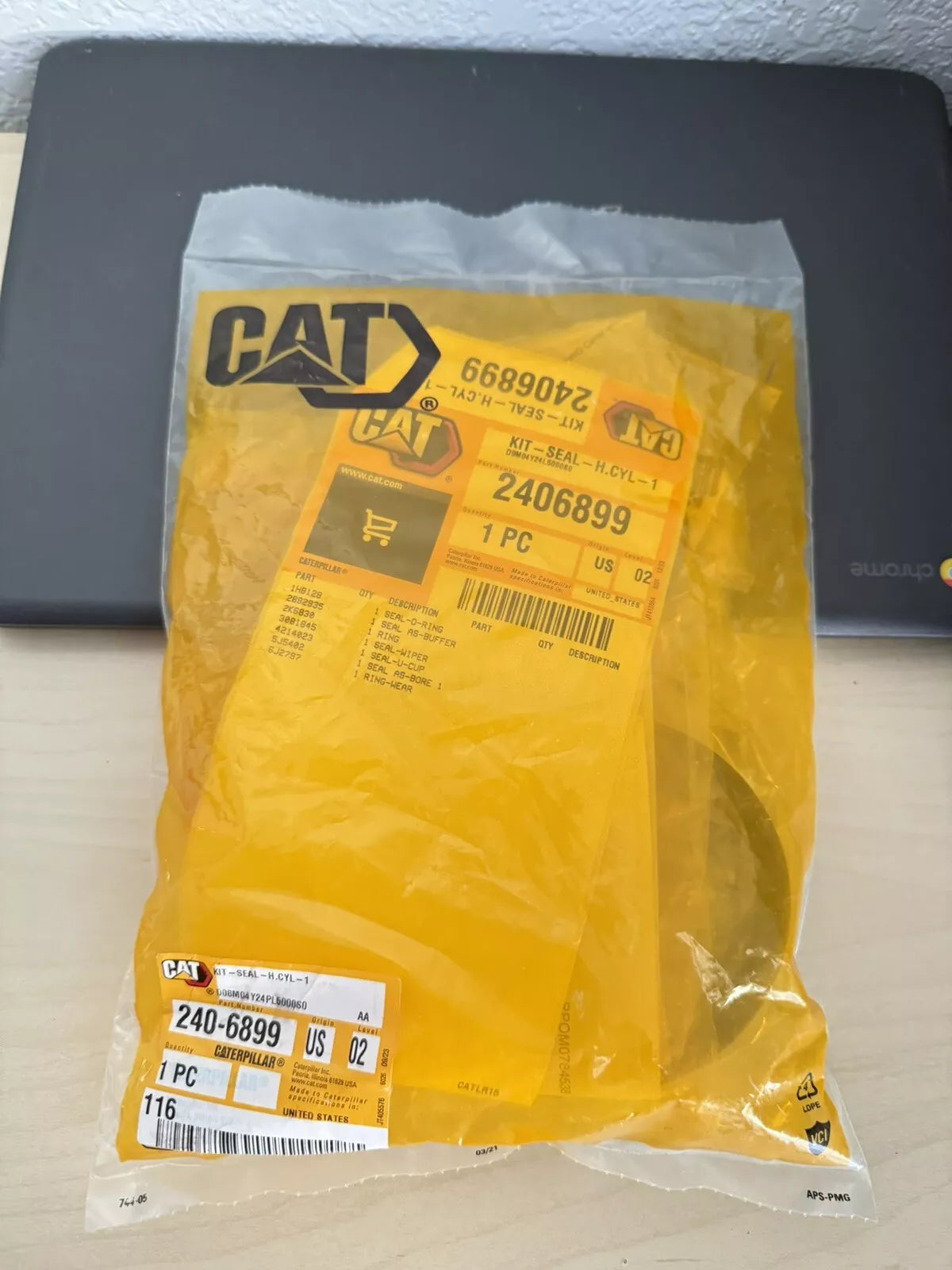 CAT 240-6899 Hydraulic Cylinder Seal Kit - Standard Size (Genuine OEM)