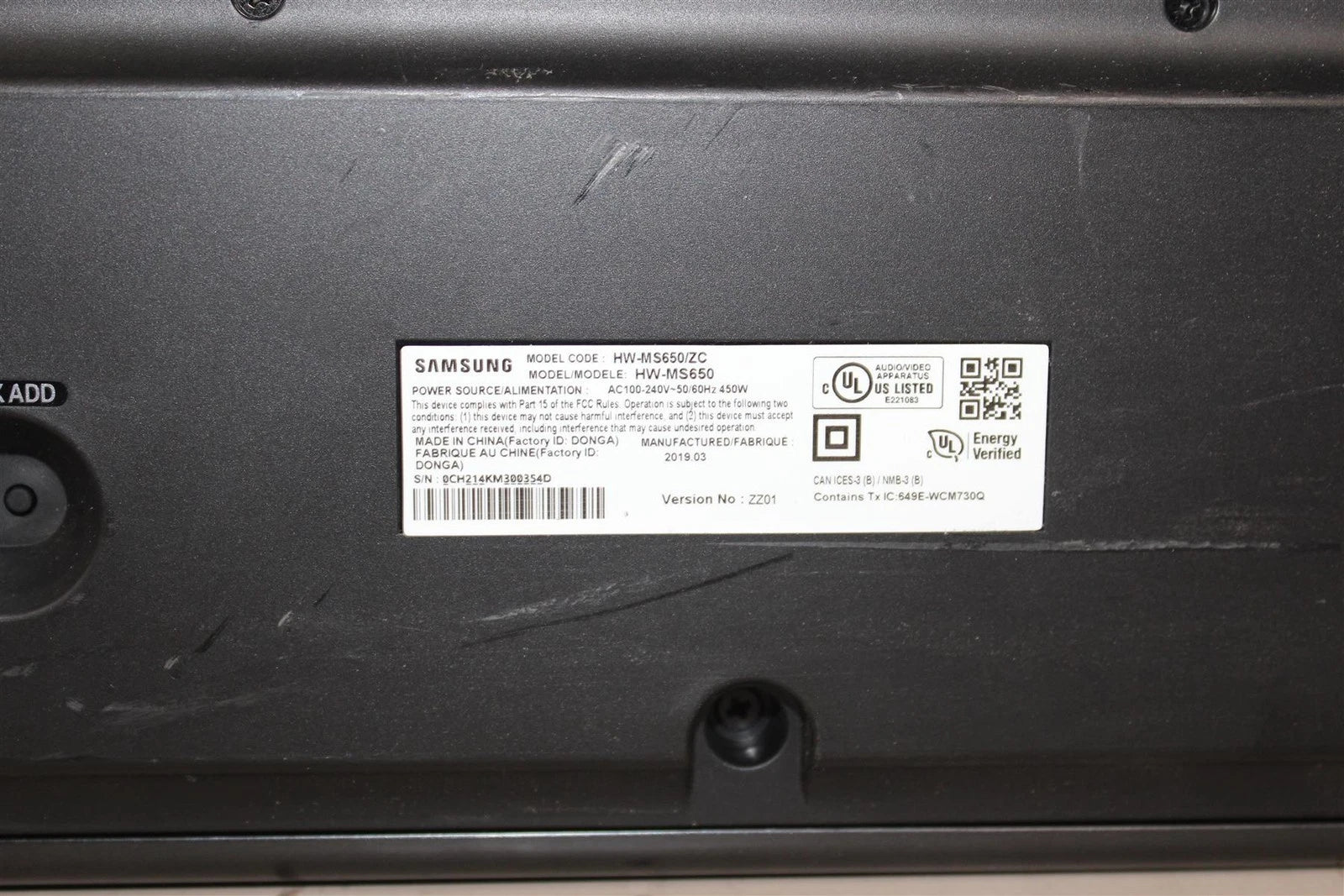 Samsung HW-MS650 Bluetooth Wi-Fi HDMI Soundbar- Free Shipping