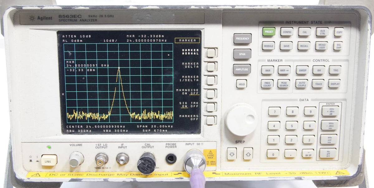 Agilent 8563EC 9Hz - 26.5GHz RF Spectrum Analyzer with Options 007 104