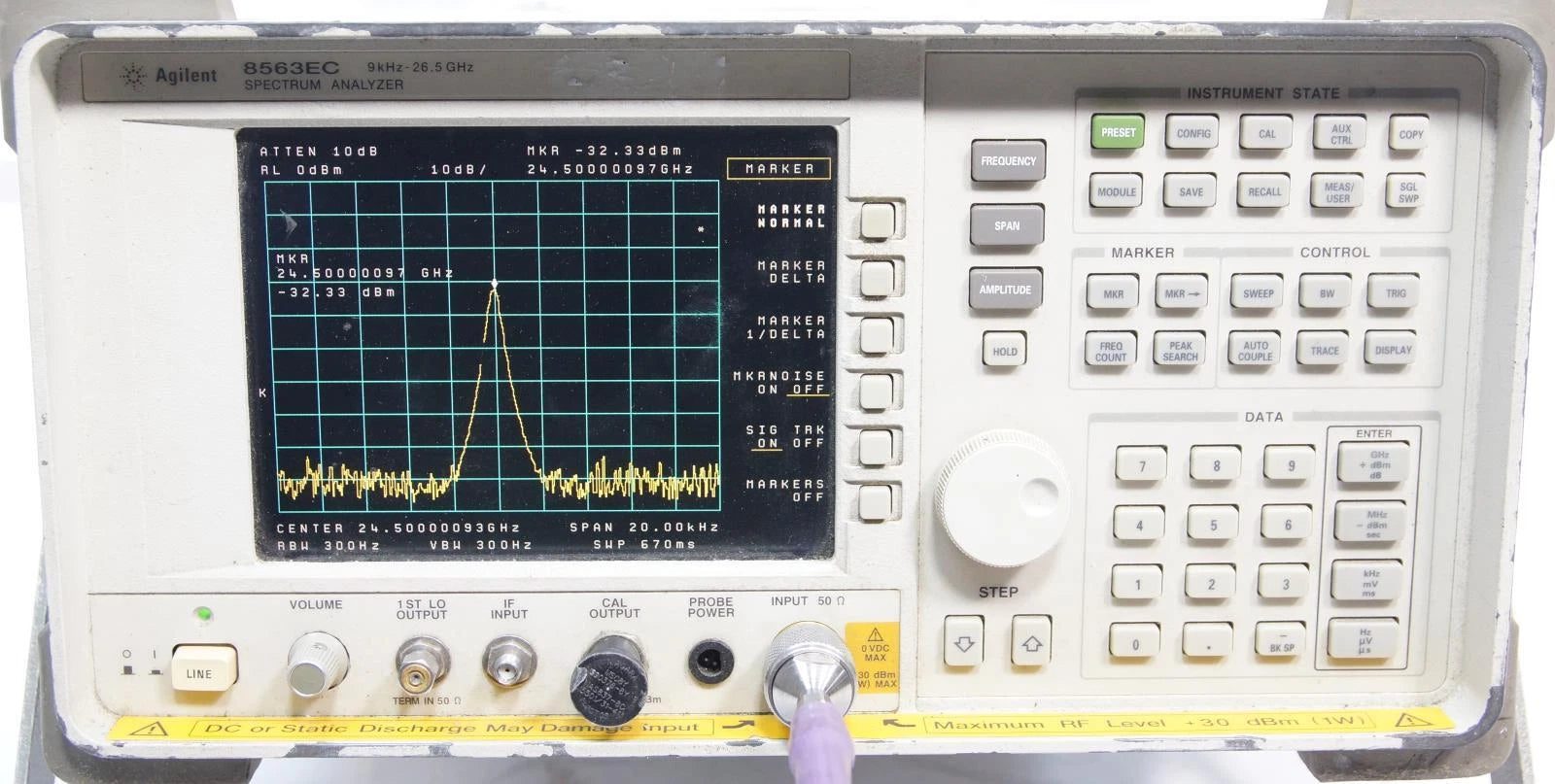 Agilent 8563EC 9Hz - 26.5GHz RF Spectrum Analyzer with Options 007 104