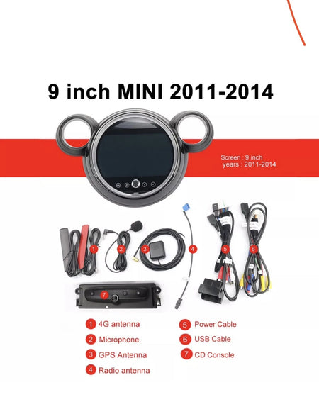 8GB+128GB Android 13 Car Multimedia Player for BMW Mini Cooper R60 2011-2016 BT
