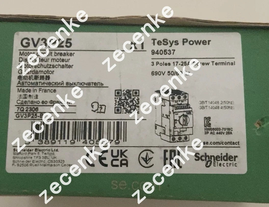 SCHNEIDER ELECTRIC GV3P25 17-25A NSMP Circuit Breaker