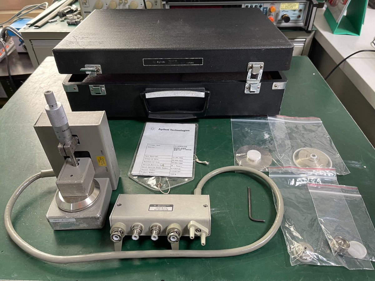 Agilent Keysight 16451B Dielectric Test fixture,  w/ accessories , case