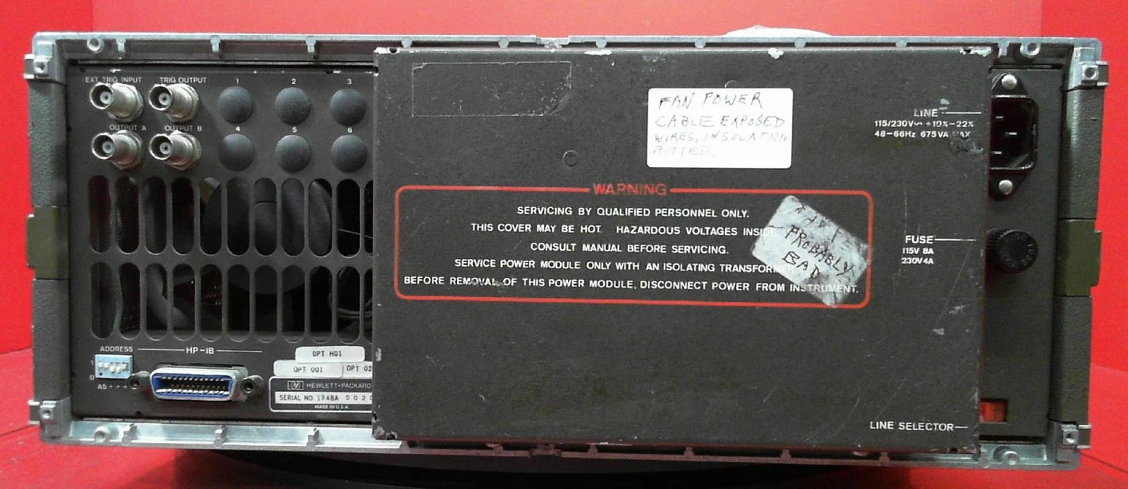 HP/Agilent/Keysight 8160A 1948A00202 50MHz Pulse Generator
