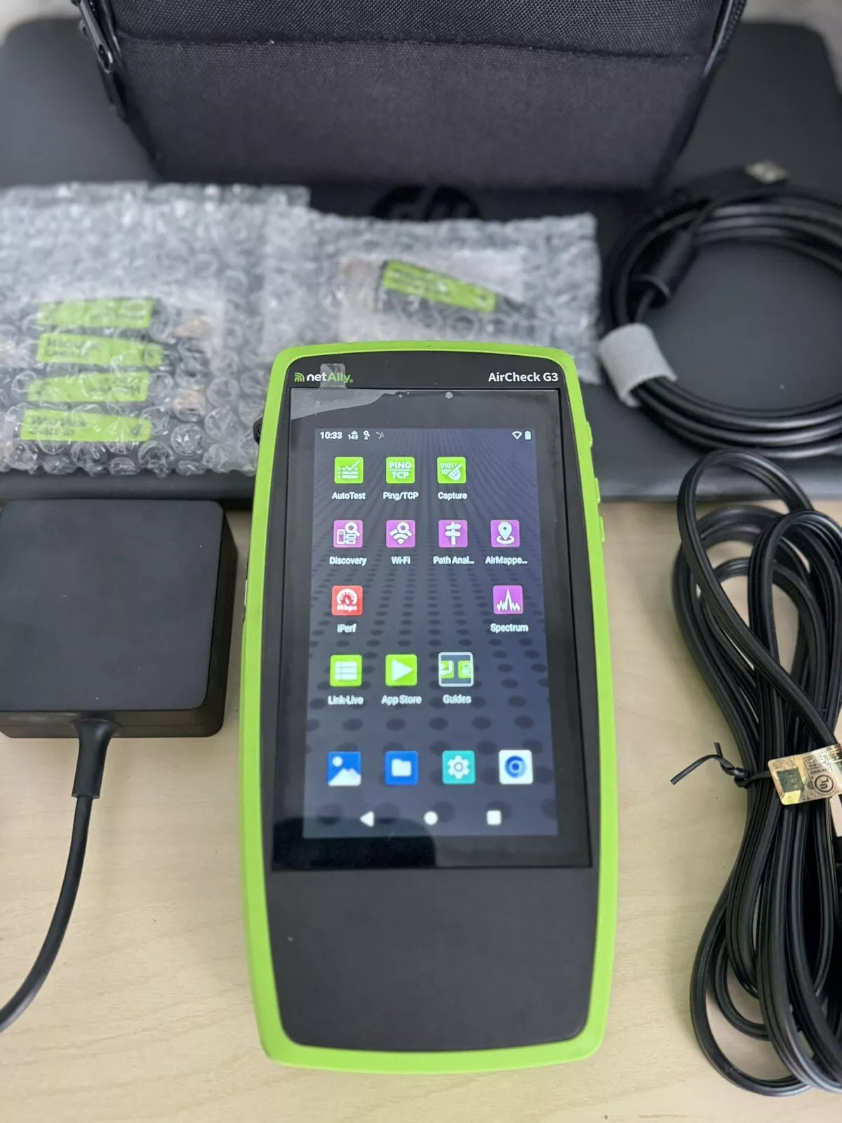 NetAlly AirCheck G3 Pro Wireless Tester Kit with 1-6 Wire View w/Bag & Cables