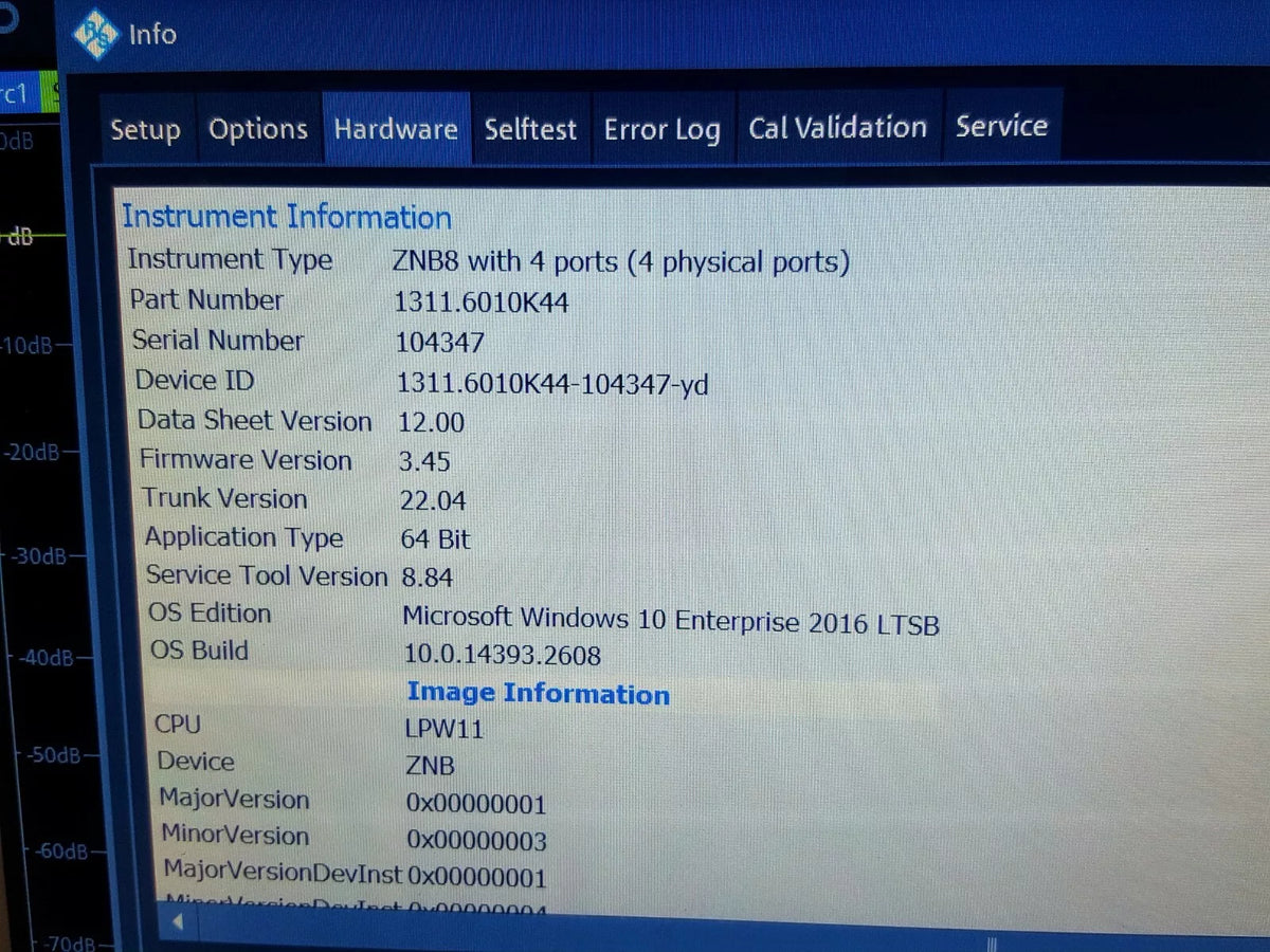 R&S ZNB8 Vector Network Analyzer 9kHz - 8.5GHz Win10 4Port (104347)