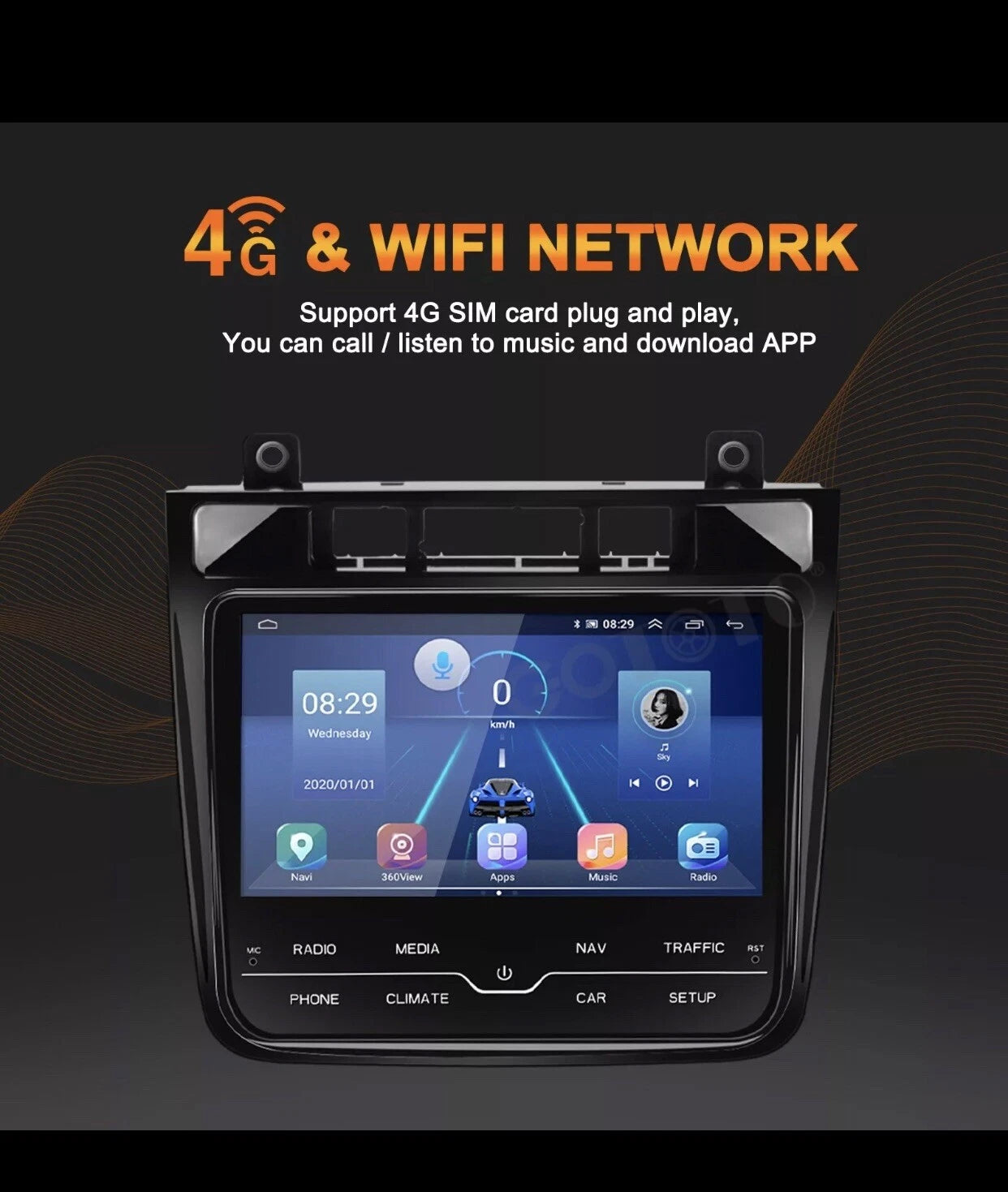 Android Car Radio 2Din Stereo Receiver For Volkswagen Touareg 2011-2017