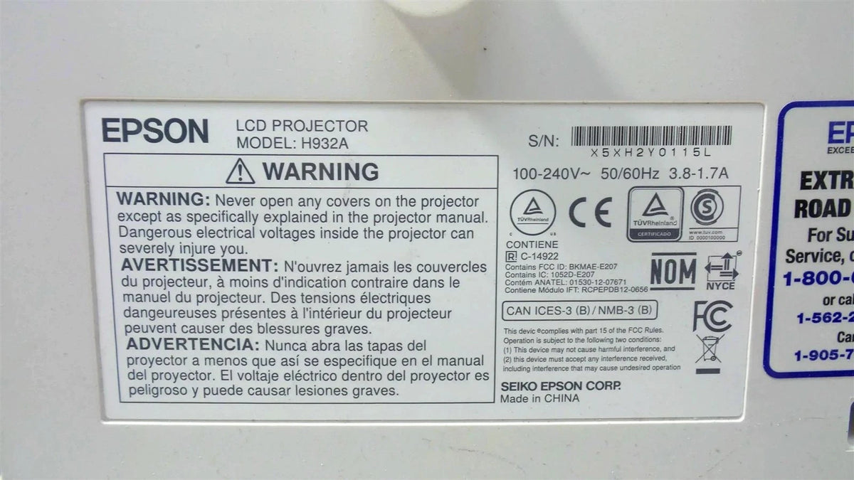 Epson Home Cinema 4010 4K Full HD 3D LCD Projector - Lamp Timer: 500 Hours