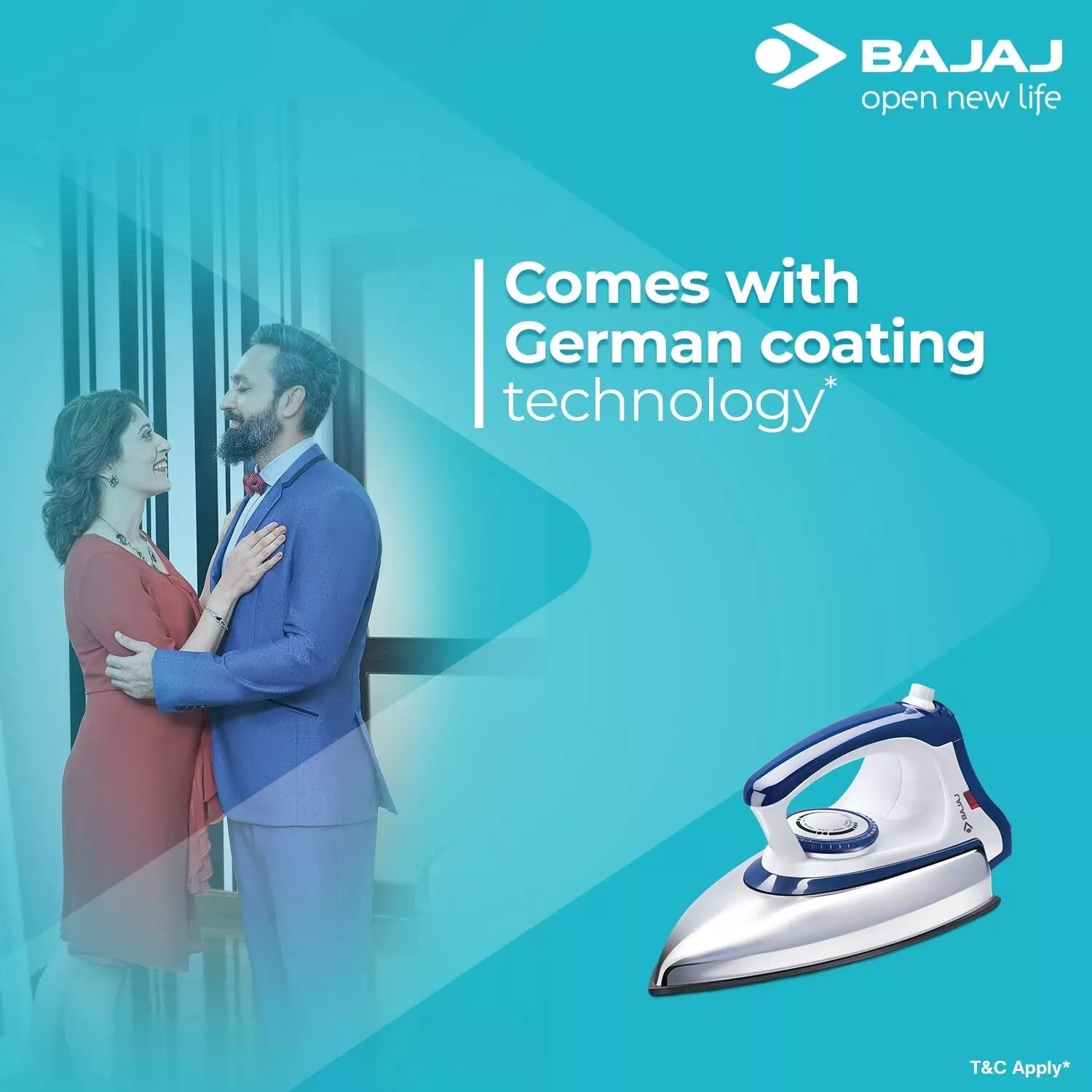 Bajaj Majesty DX-11 1000W Dry Iron with Advance Soleplate and Anti-bacterial