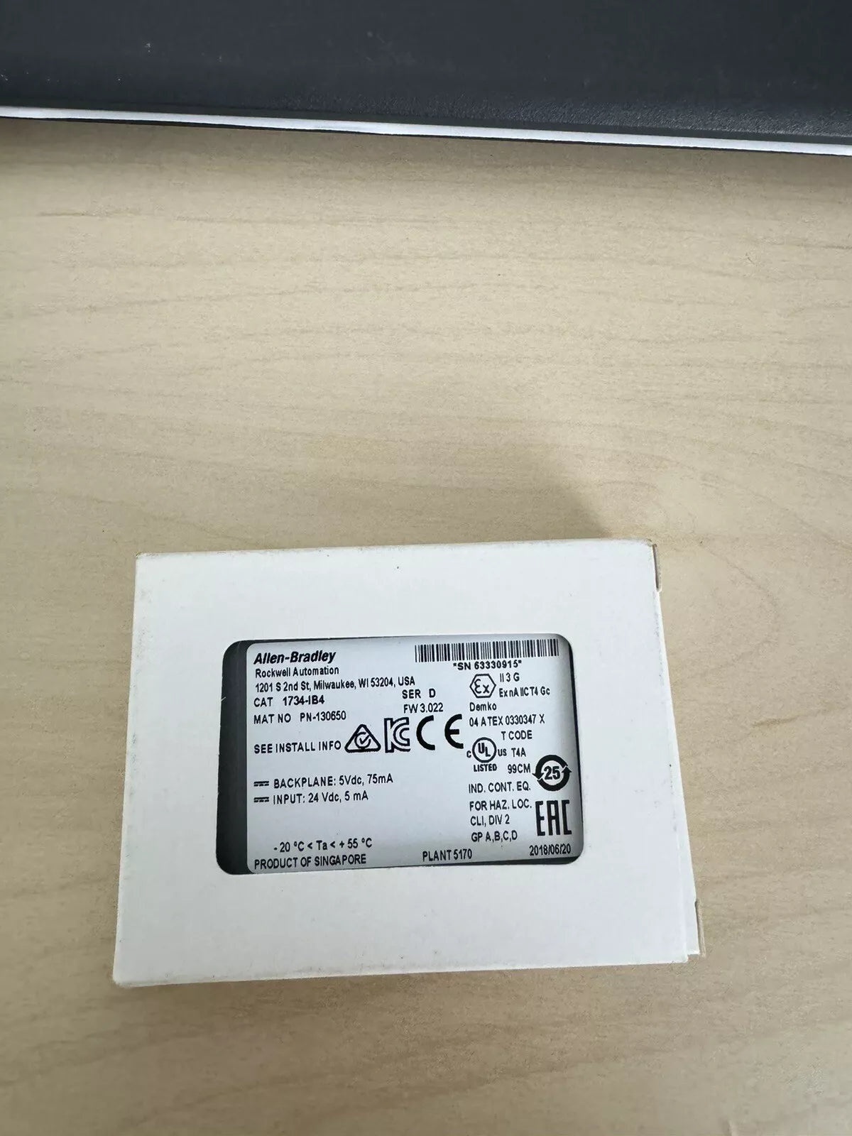 Allen-Bradley New 1734-IB4 Point I/O 4 Point Digital Input Module Sealed