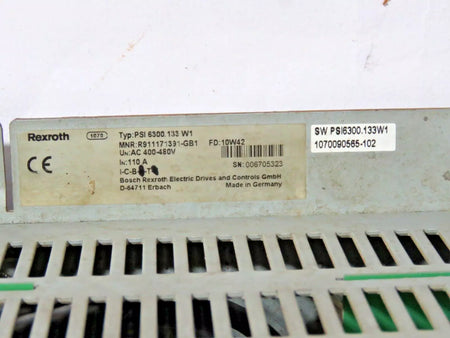 Rexroth PSI6000 PSI6300.133W1 R911326650 Medium Frequency Inverter 24 VDC