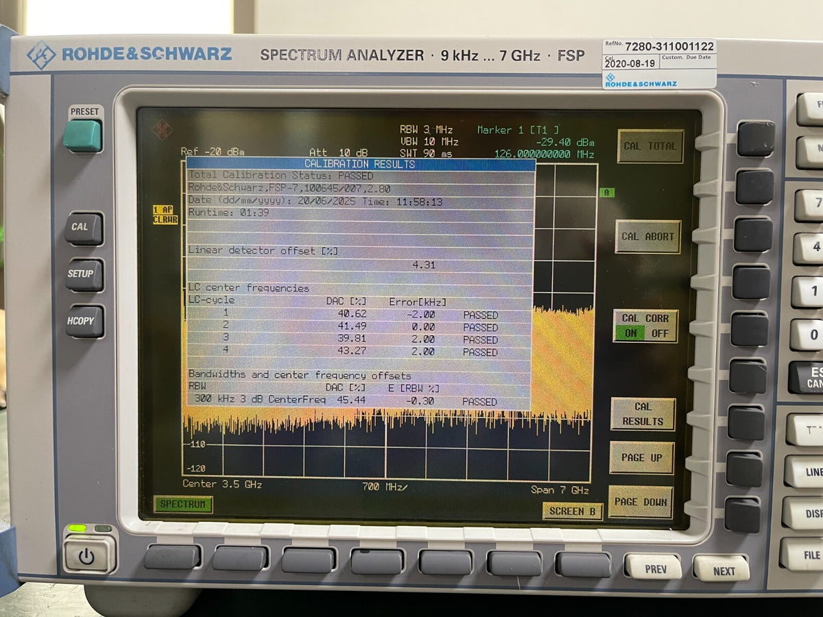 Rohde & Schwarz FSP7 Spectrum Analyzer 9 kHz - 7 GHz _ 0645 - XG eqpt