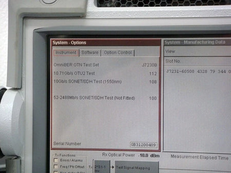 Agilent J7231B 100/108/112/609 OmniBER 10Gbps CommunicationsAnalyzer