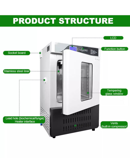 Lab Humidity Chamber Temp Humidity Cabinet Machine Heating Cooling Box 0-60℃