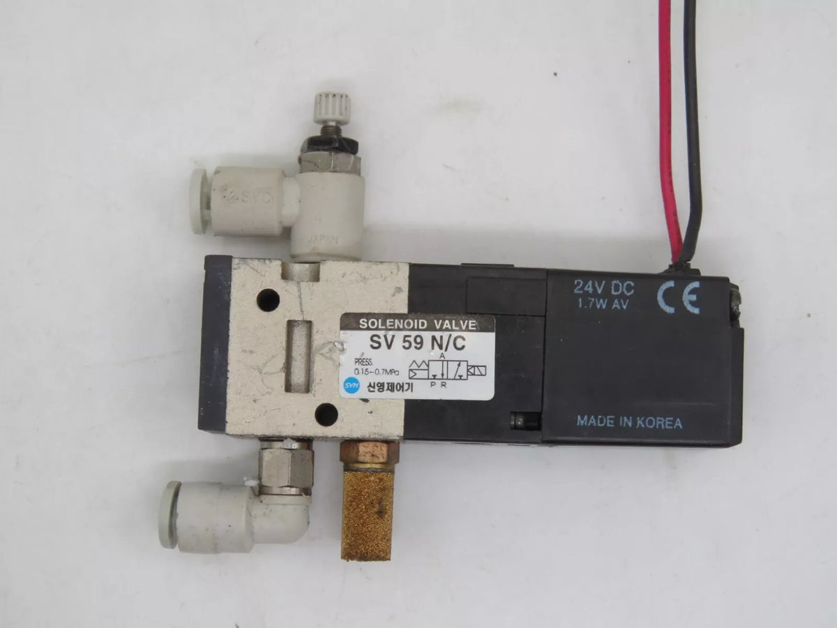 SMC SV59N/C Solenoid Valve 24V DC 1.7W AV