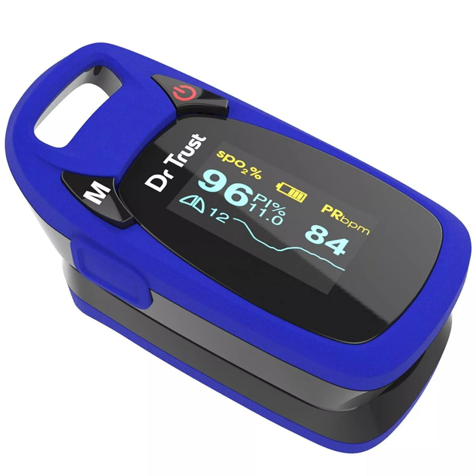 Dr Trust Professional Finger Tip Pulse Oximeter with SpO2 Monitor & Alarm