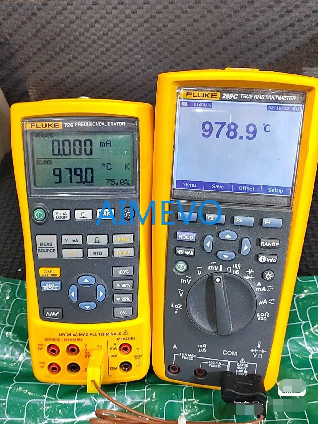 Type K Temperature Connection Cable for Fluke 724, 725, 726, 725EX, 741, 753, 754