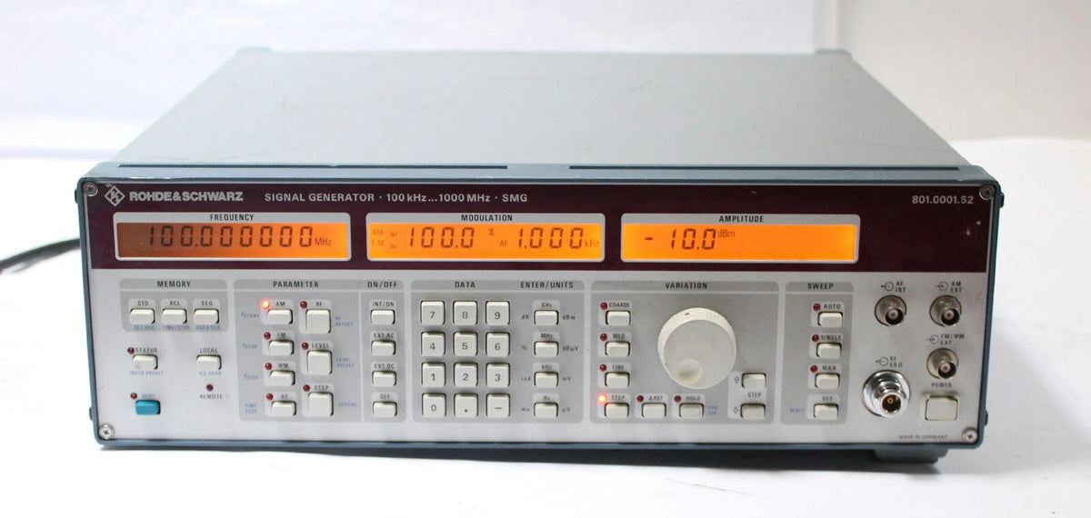 Rohde & Schwarz SMG 100 kHz 1000 MHz RF Signal Generator 801.0001.52 OPT SMG-B2