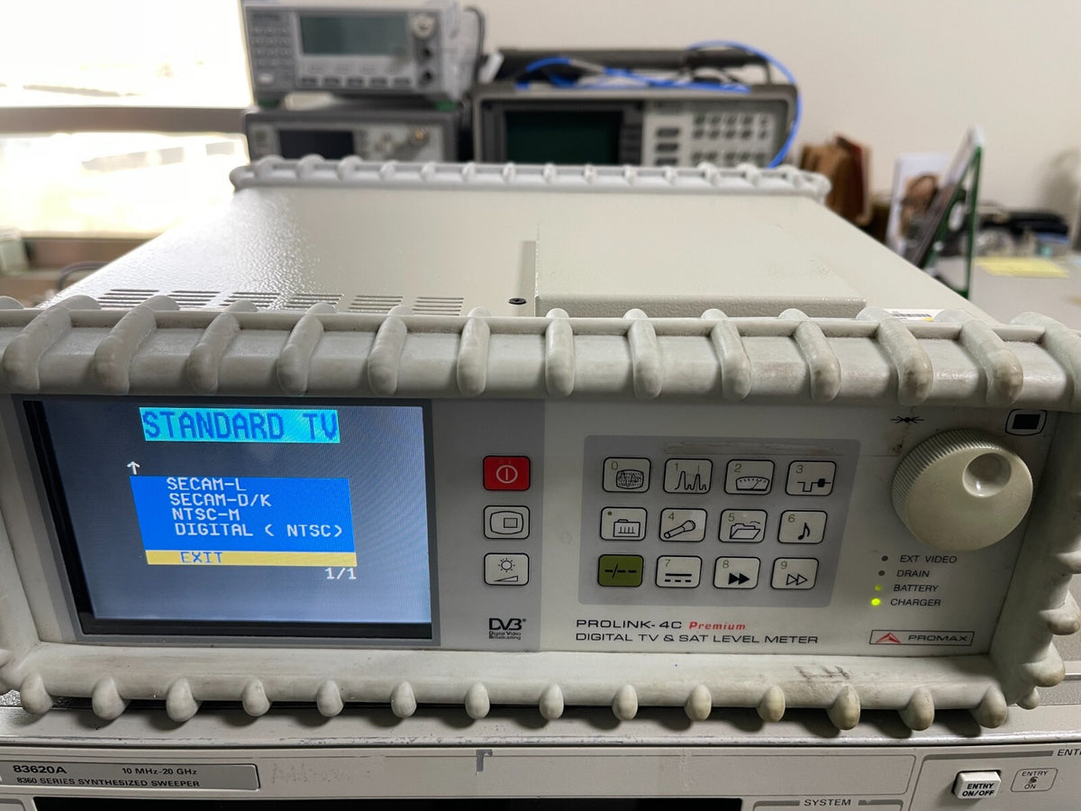 Promax Prolink-4C Digital TV and sat level meter with PS adpater, hand bag - XG eqpt