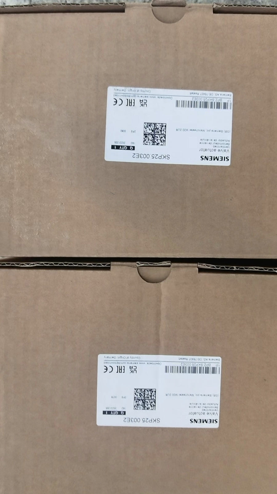 SIEMENS SKP25.003E2 Gas Valve Actuators