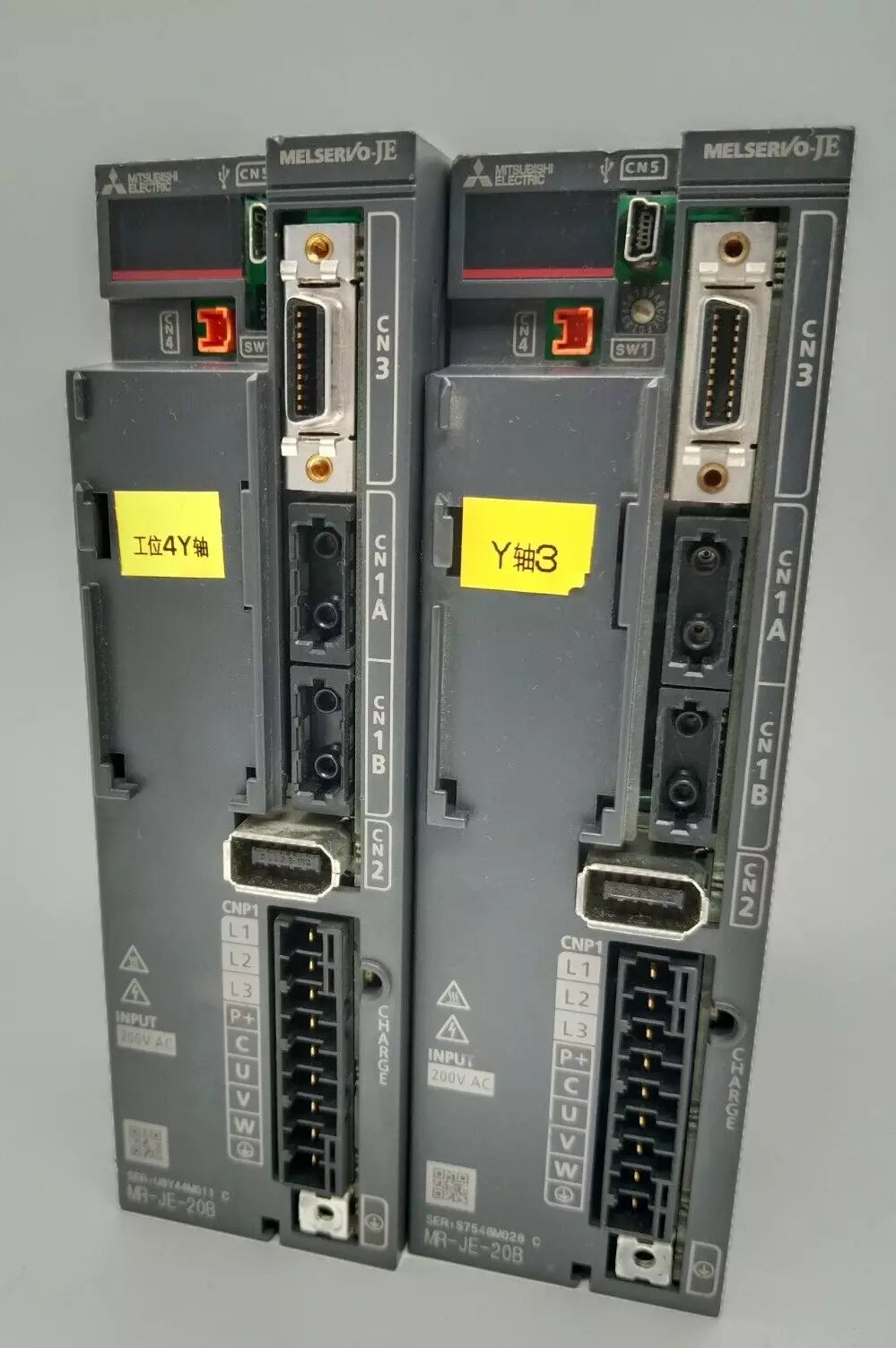 Mitsubishi Electric MR-JE-20B Digital AC Servo Amplifier Set of 2pcs
