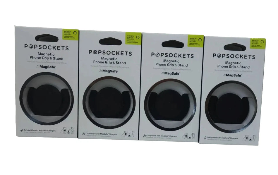 Set of 4 PopSockets Magnetic Phone Grip with MagSafe & Adapter Ring