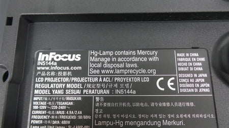 InFocus IN5144a WXGA Large Venue Projector 5500 Lumens - Lamp Hours : 00 Hrs