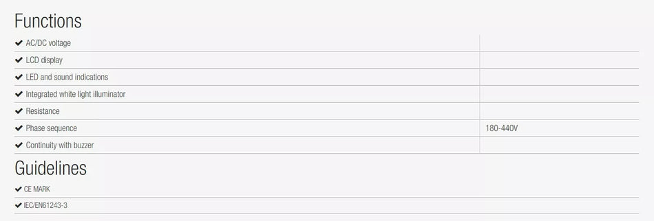 HT Instruments HT7 AC/DC Two Pole AC/DC Voltage Tester with LoZ input
