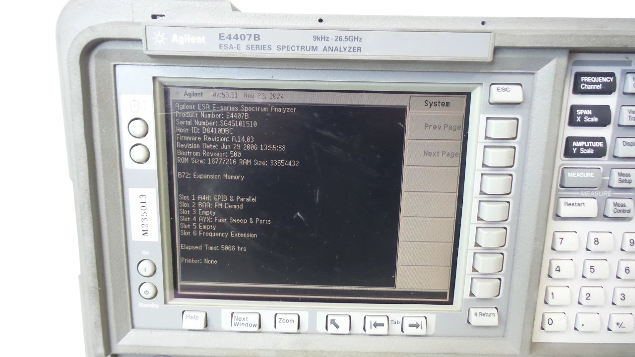 Agilent E4407B ESA-E series Spectrum Analyzer 9 kHz to 26.5 GHz - Free Shipping