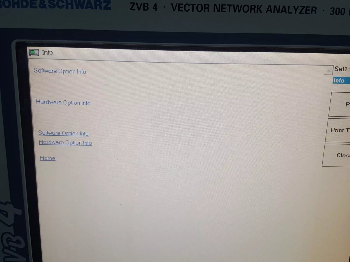 R&S ZVB4 Vector Network Analyzer, 2 Ports, 300kHz-4GHz (100507)