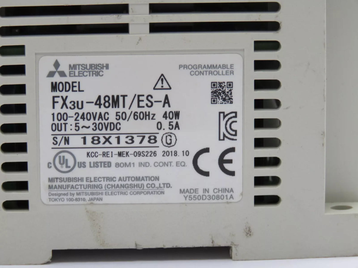 Mitsubishi FX3U-48M Base Programmable Controller 100-240 VAC