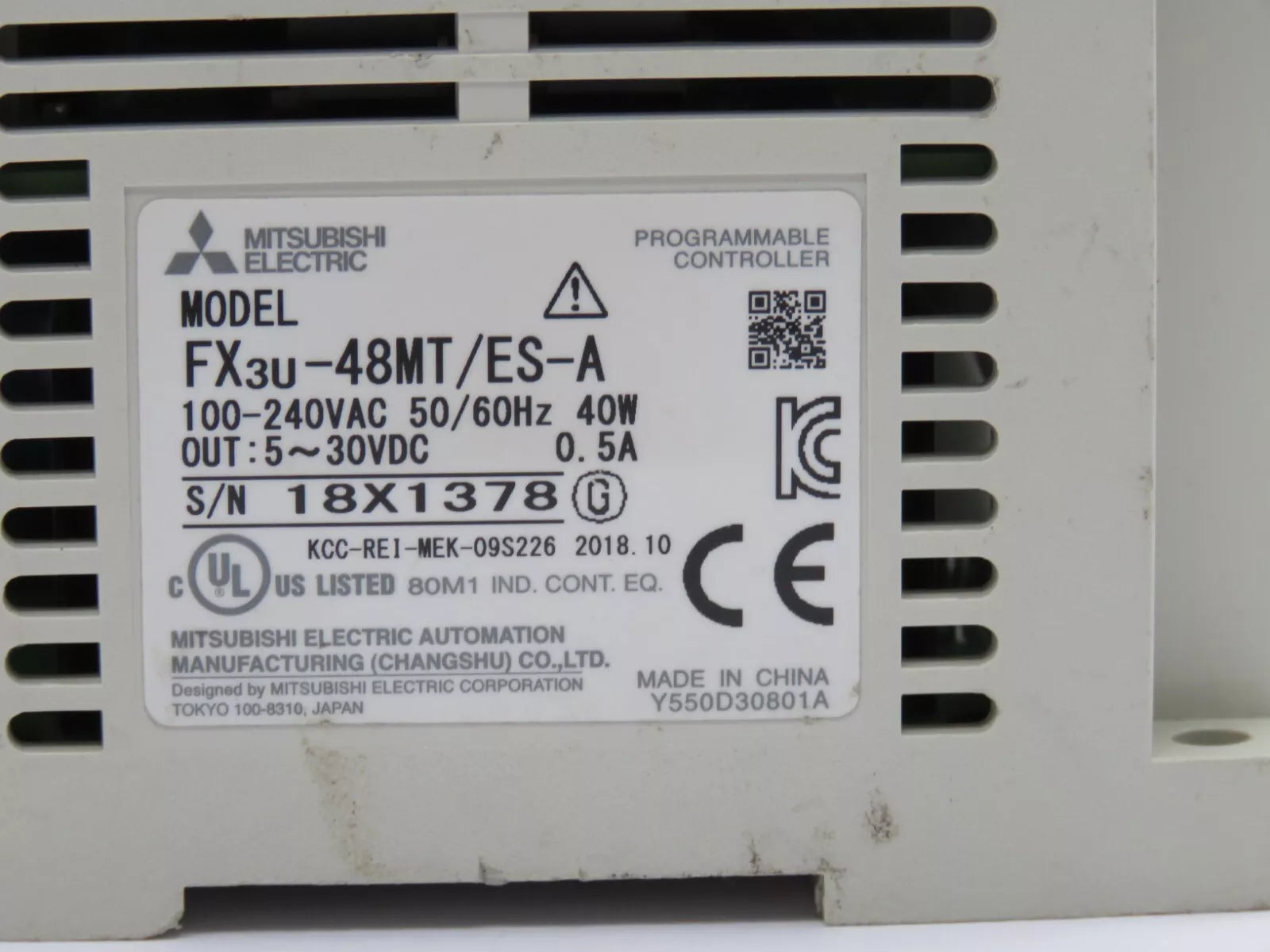 Mitsubishi FX3U-48M Base Programmable Controller 100-240 VAC