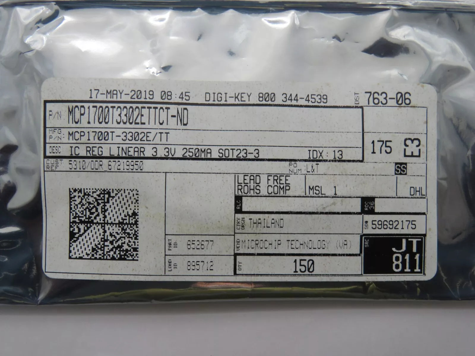 Microchip Technology MCP1700T3302E-TT Linear Regulator 3.3V