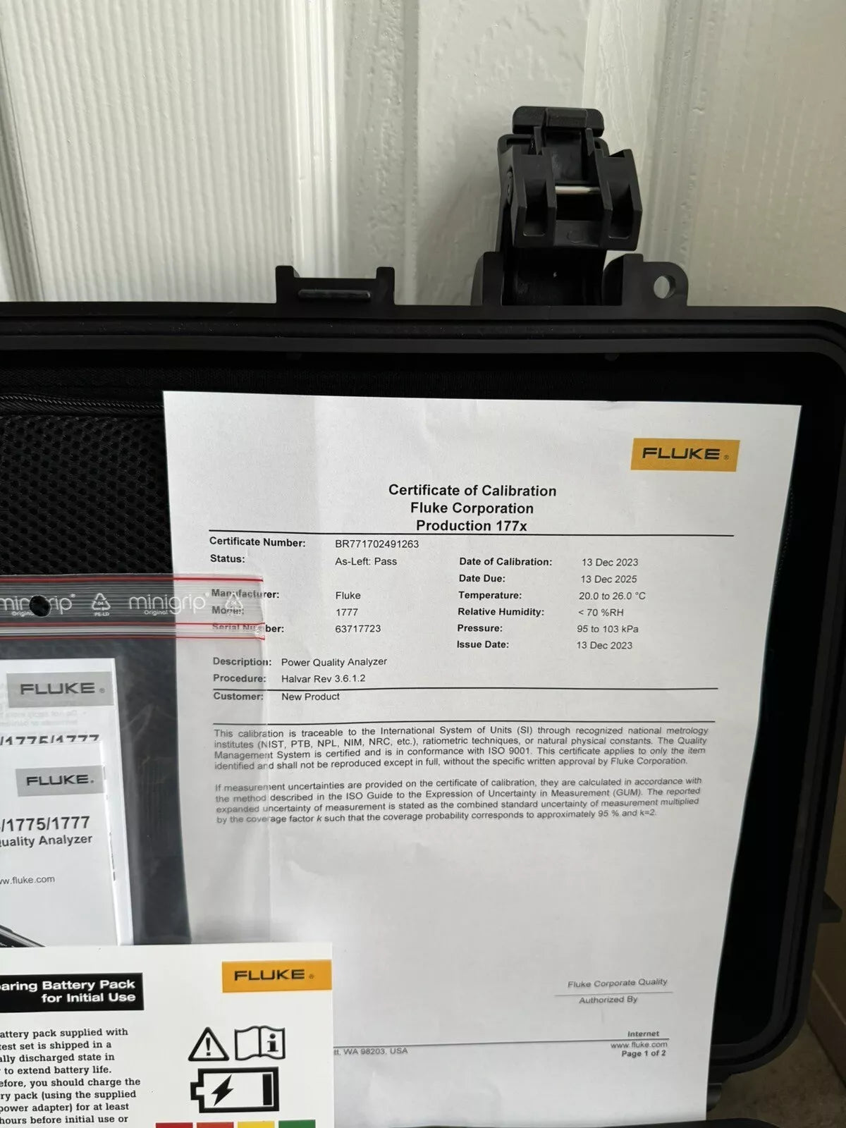 Fluke 1777 Three-Phase Power Quality Analyzer Calibrated 2025 / Factory Sealed