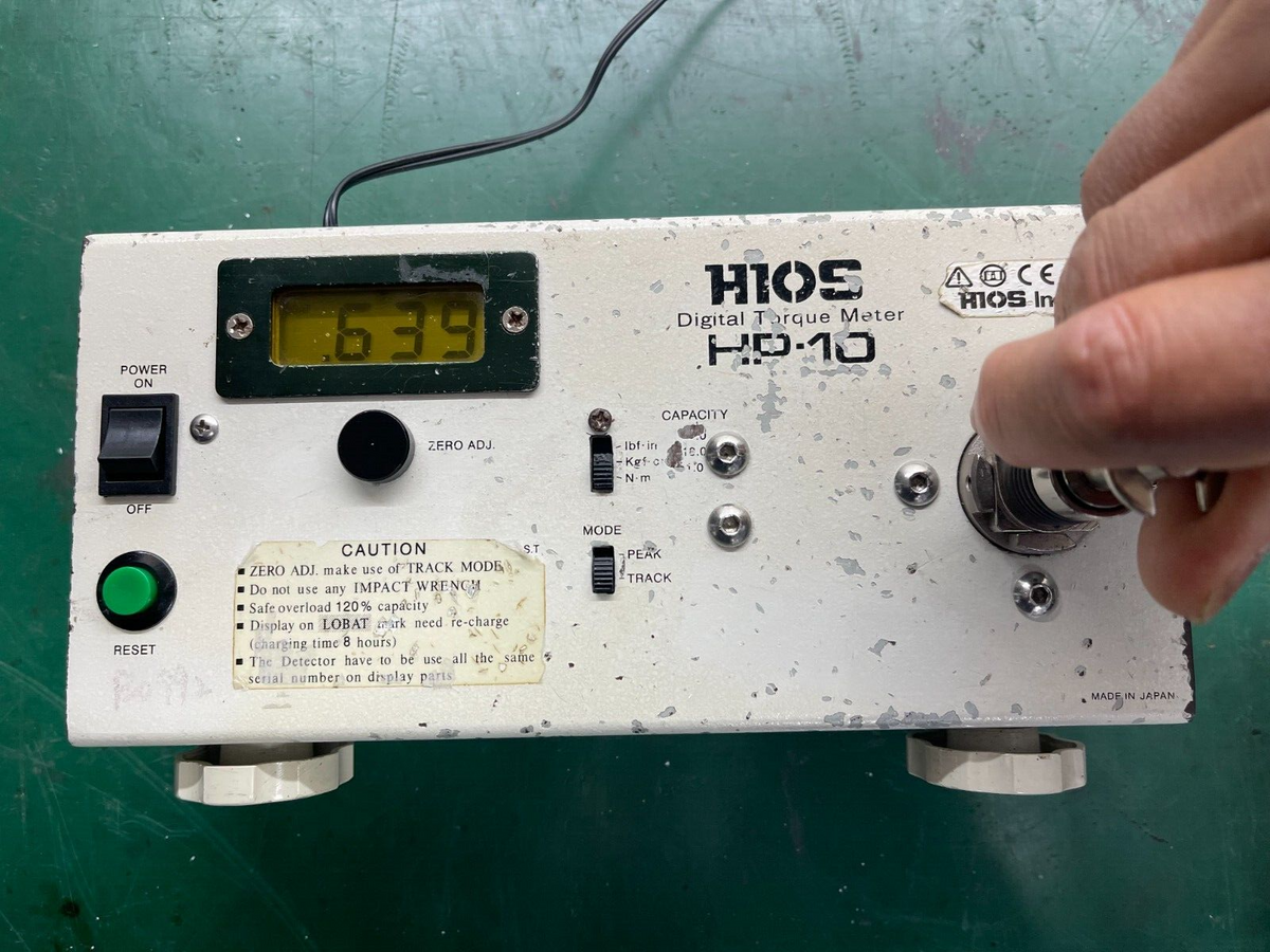 HIOS HP-10 HP10 Digital Torque Meter w/ Battery &amp; power adpater 240VAC