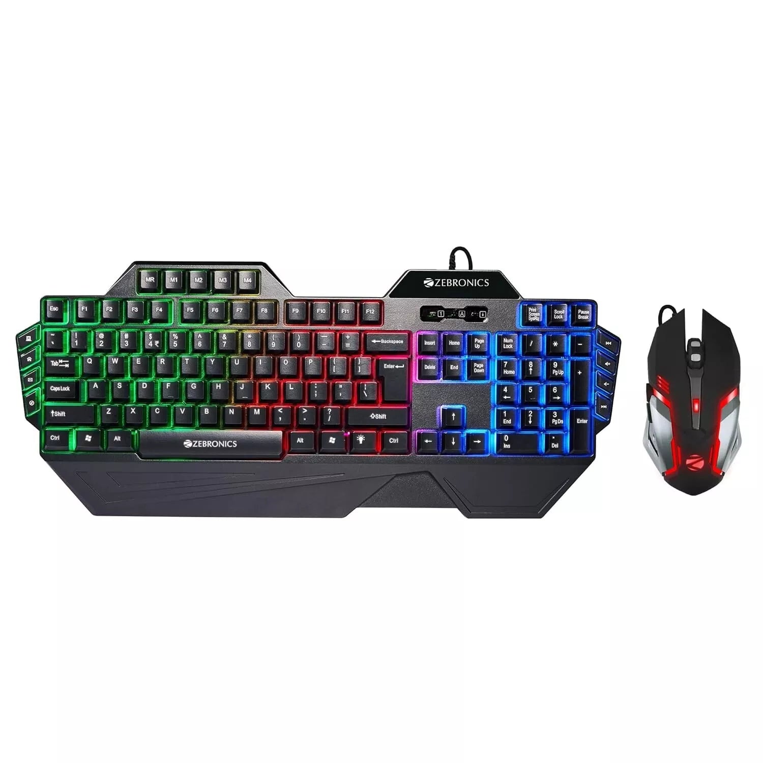 ZEBRONICS Optimus Gaming Keyboard & Mouse Combo with 3600 DPI, LED, and Macro Keys