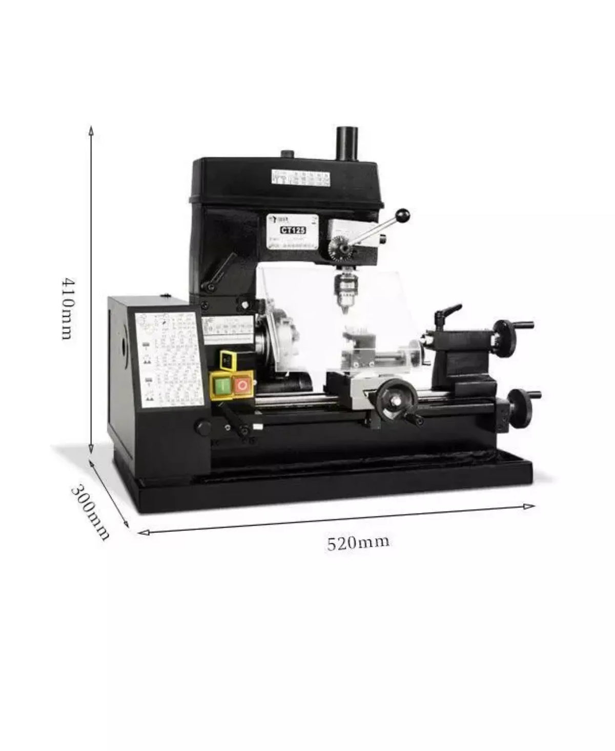 Mini Lathe Machine Desktop DIY Drilling Milling Machine 220V 180W