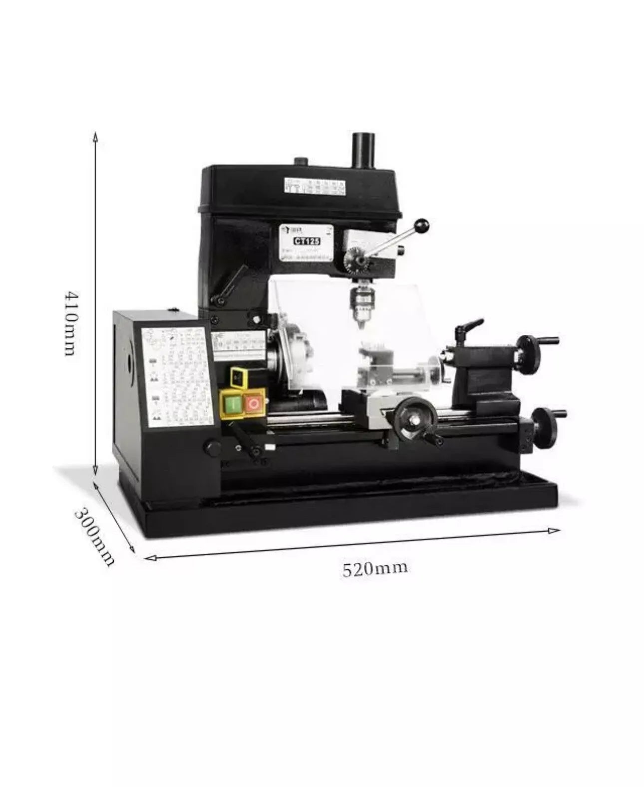 Mini Lathe Machine Desktop DIY Drilling Milling Machine 220V 180W