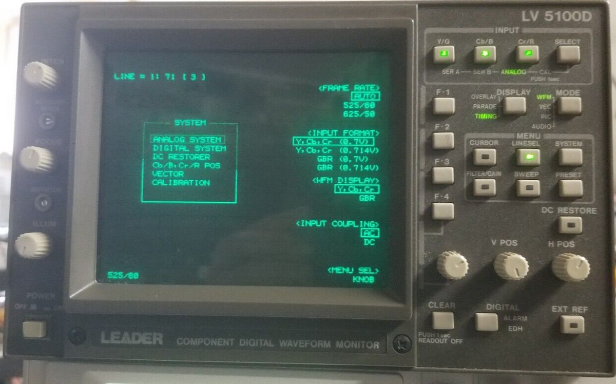 Leader LV-5100D Video Waveform Monitor Vectroscope