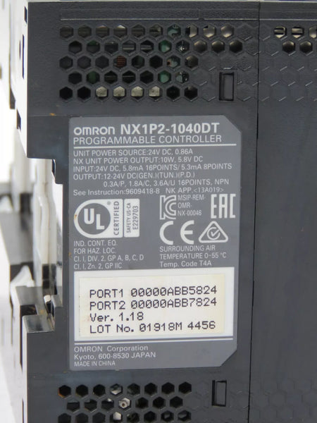 Omron NX1P2-1040DT Programmable Controller 24V DC, 5.8mA