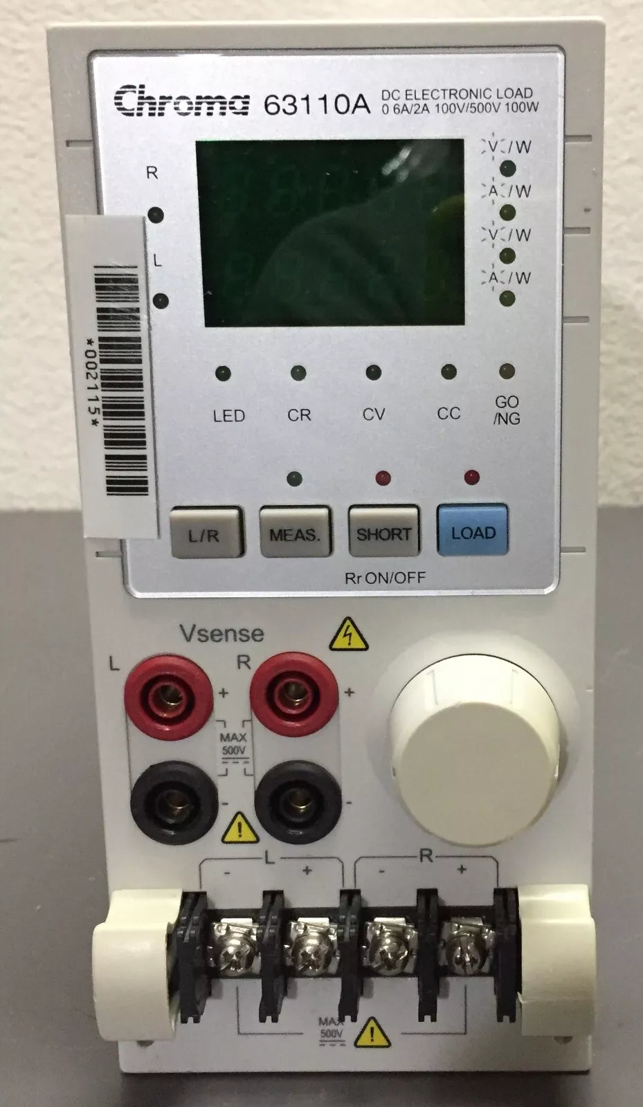Chroma 63110A DC Electronic Load Module 0.6A-2A, 100V-500V, 100W