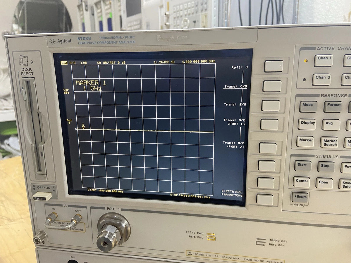Agilent 8703B 8720ES Lightwave Component Network Analyzer 50MHz-20GHz OPT:155