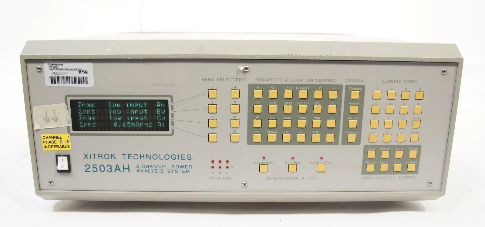 Xitron 2503AH-3CH Power Analyzer 500 kHz, 1200Vrms, 40Arms